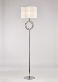 Florence Polished Chrome Crystal Floor Lamps Diyas Shaded Floor Lamps